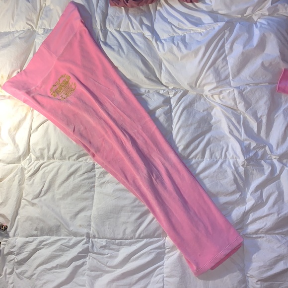 NEW Y2K PINK VELOUR WIDE LEG PANT FULL ZIP HOODIE THE PINKS LOVE & ROCK N ROLL - Picture 9 of 16